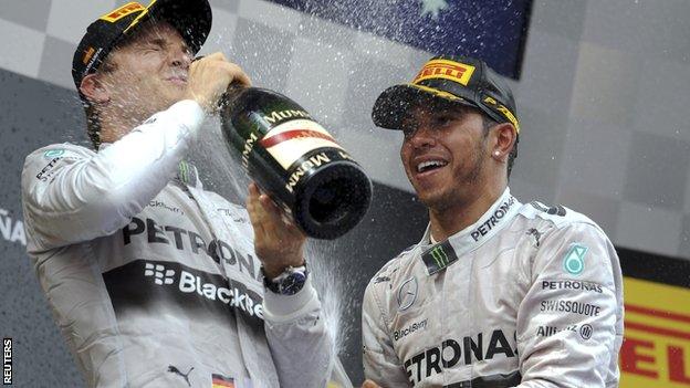 Nico Rosberg and Lewis Hamilton