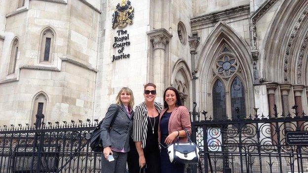 Campaigners outside the Royal Courts of Justice