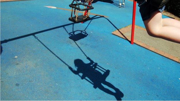 Child on swing