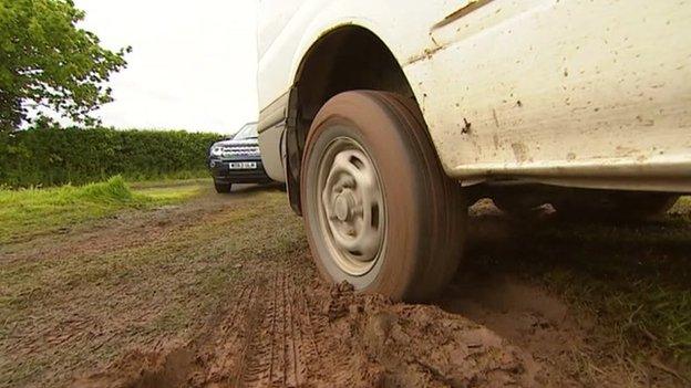 Muddy track at Devon County Show