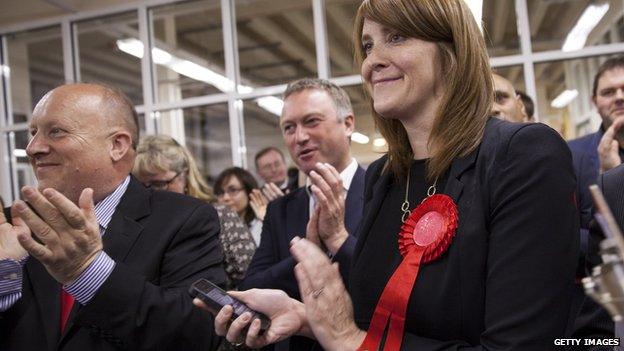 Members of the Labour Party celebrating Croydon