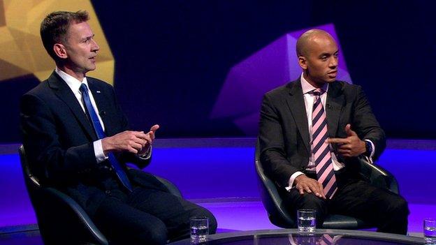 Jeremy Hunt and Chuka Umunna on Newsnight