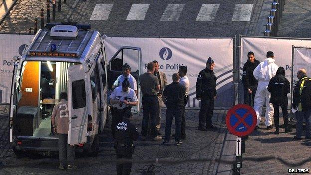 Police outside Jewish Museum in Brussels. 24 May 2014