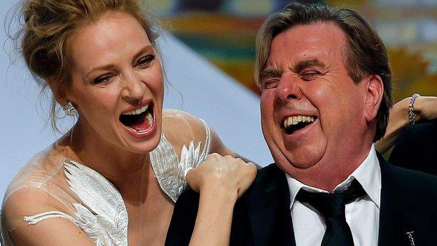 Uma Thurman and Timothy Spall