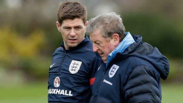 Steven Gerrard (left) and Roy Hodgson