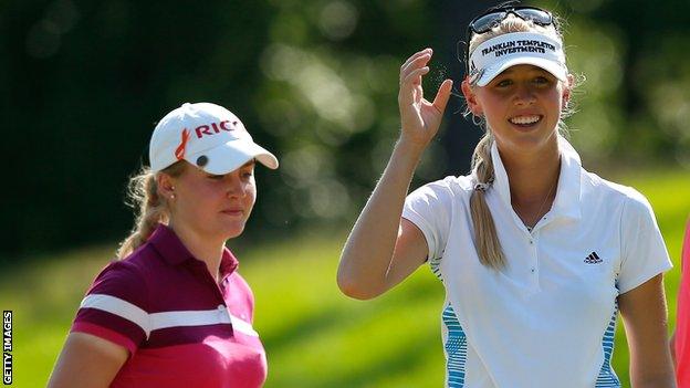 Charley Hull (left ) and Jessica Korda