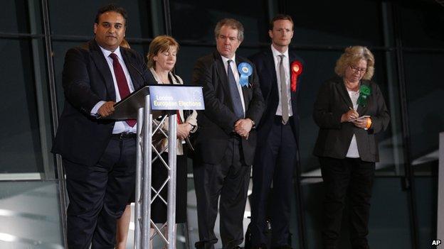 Claude Moraes making his victory speech at London's City Hall