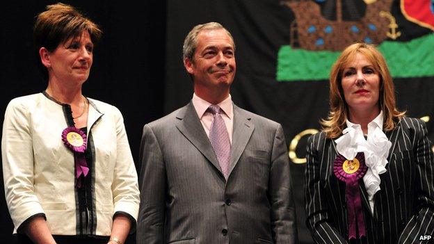 Diane James, Nigel Farage and Janice Atkinson