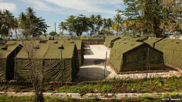 Asylum seekers are housed at the Manus Island Regional Processing Facility, seen here in this 2012 handout photo.