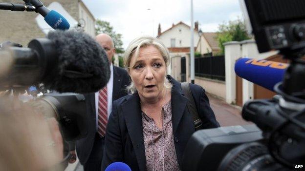 Marine Le Pen in Nanterre, France (26 May 2014)