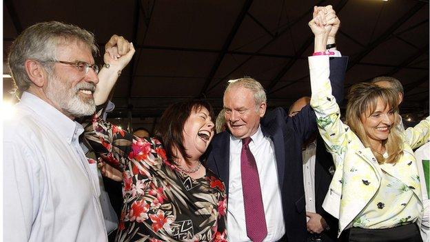 Gerry Adams, Michelle Gildernew, Martin McGuinness and Martina Anderson