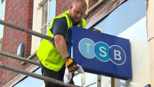 TSB sign being unveiled