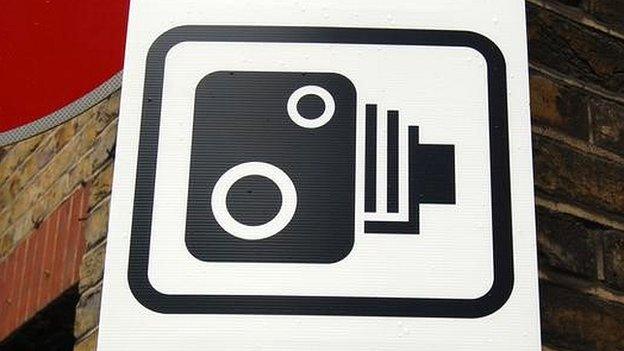 Speed camera sign