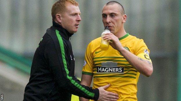 Neil Lennon with Scott Brown