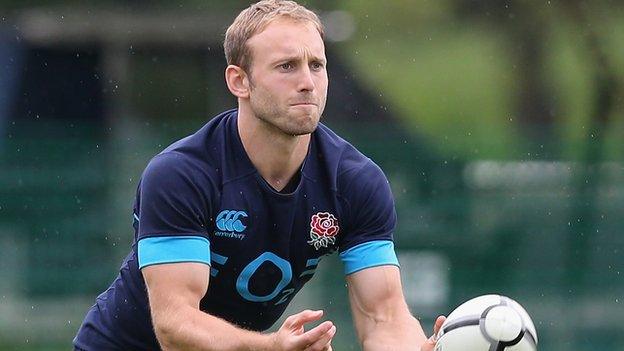 Worcester Warriors full-back Chris Pennell at his first England training session