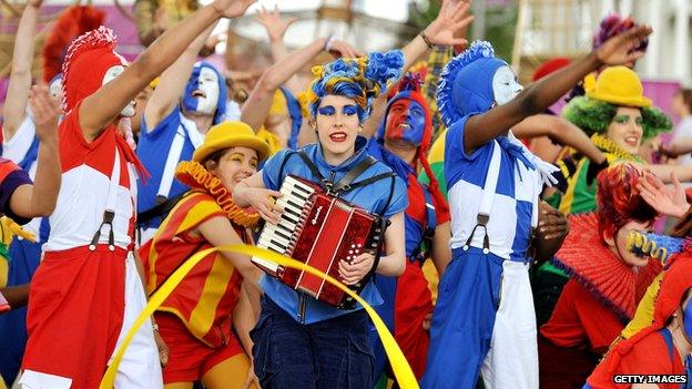 National Youth Theatre of Great Britain performing at London 2012 Olympic Games