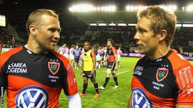 Matt Giteau and Jonny Wilkinson