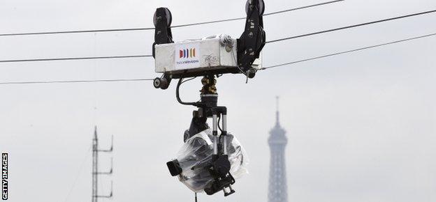 Camera above the main stadium in Roland Garros