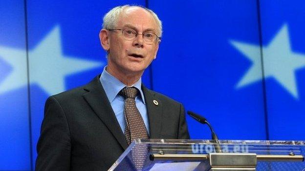 European Council President Herman Van Rompuy addresses the media in Brussels - 27 May 2014