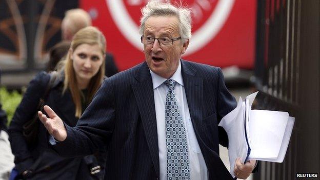 Former Luxembourg premier Jean-Claude Juncker arrives at the summit in Brussels - 27 May 2014