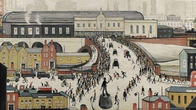 Station Approach, Manchester by LS Lowry (detail)