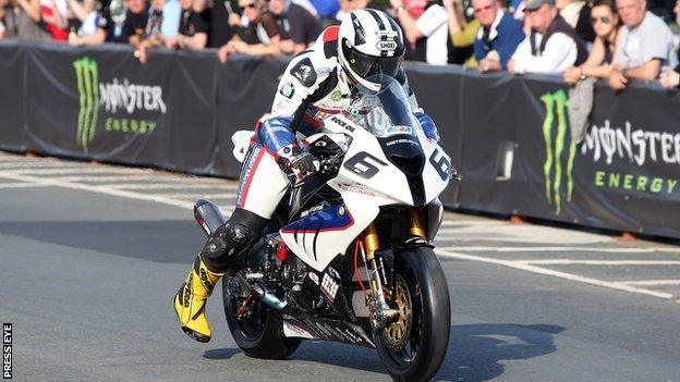 Michael Dunlop on board his BMW machine