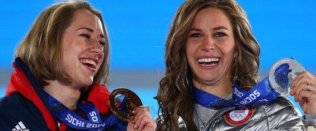 Lizzy Yarnold and Noelle Pikus-Pace