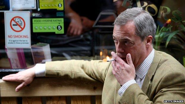 Nigel Farage smoking