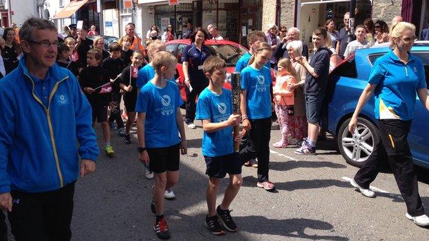 Queen's Baton Relay 2014 in Cardigan on day five in Wales