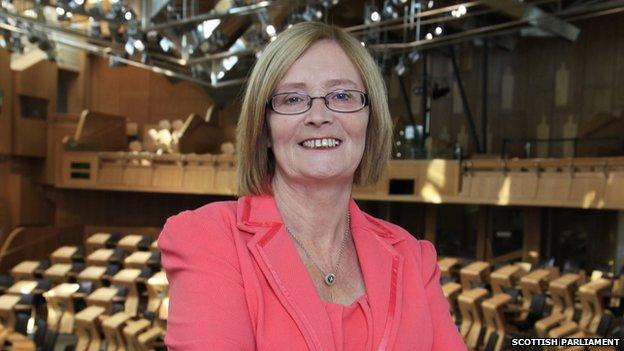 Tricia Marwick in the chamber of the Scottish Parliament