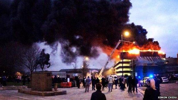 Fire as Assembly Rooms car park