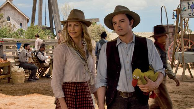 Charlize Theron and Seth MacFarlane in A Million Ways to Die in the West