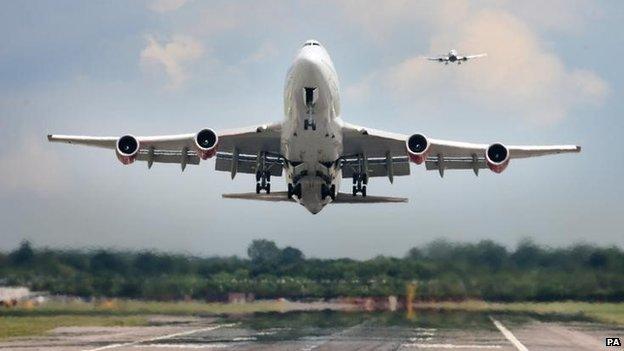 Plane taking off at Gatwick Airport