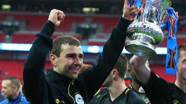 James McArthur with the FA Cup