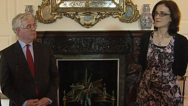 Eamon Gilmore and Theresa Villiers