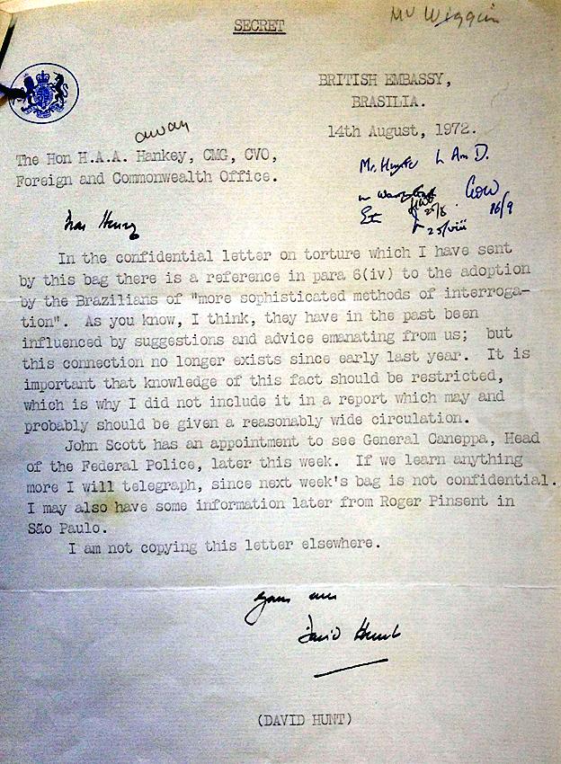 Letter from the National Archives, dated 1972, signed David Hunt