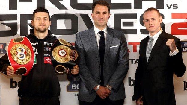 Carl Froch and George Groves, along with promoter Eddie Hearn