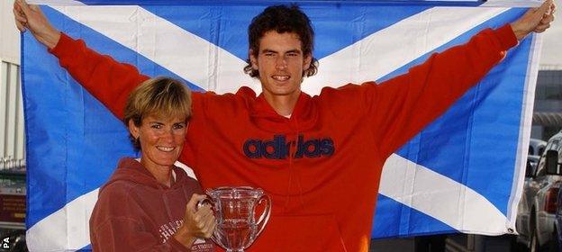 Andy Murray celebrates his triumph in the US Open boys tournament in 2004