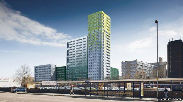 Artist design for Greetham Street student block in Portsmouth