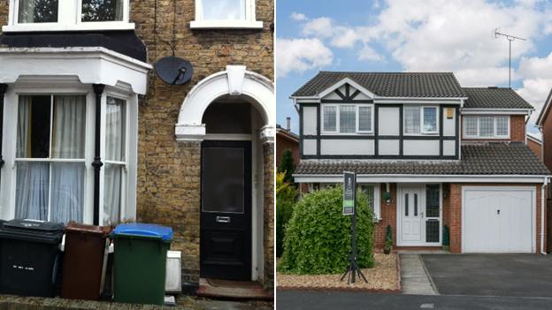 Homes for sale in Hazelwood Road, Walthamstow (left) and Whitley (right)