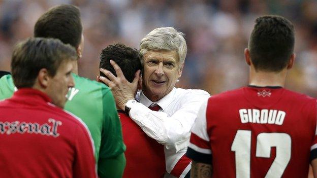 Arsene Wenger celebrates FA Cup success with Arsenal