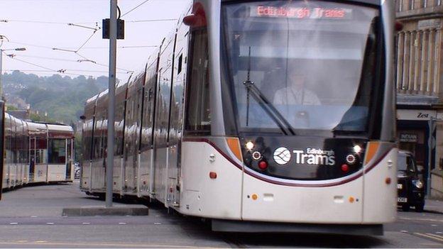 The trams will run from the city centre to Edinburgh airport