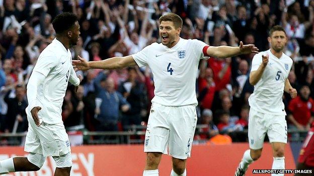 Daniel Sturridge and Steven Gerrard