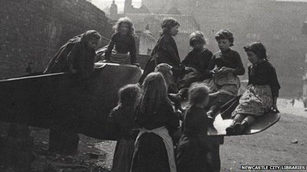Children on an anchor