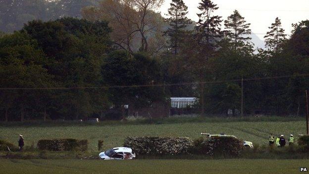 A crash scene at the rally