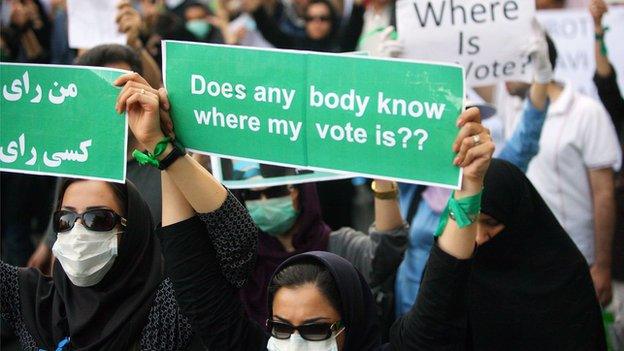 Street protest in Tehran, June 2009