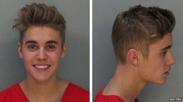 Justin Bieber's mug shot