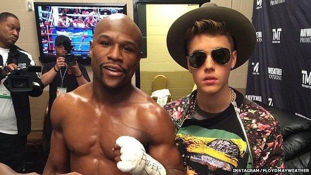 Floyd Mayweather and Justin Bieber