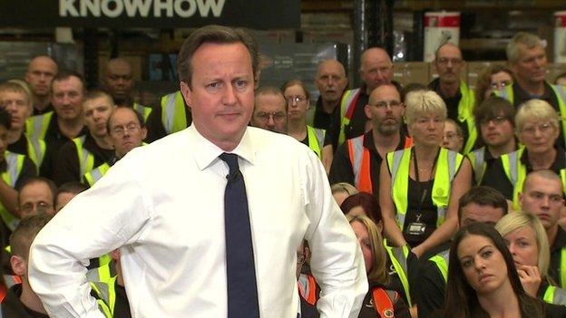 David Cameron speaking in Newark