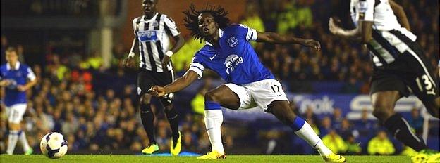 Everton's Belgian forward Romelu Lukaku v Newcastle United